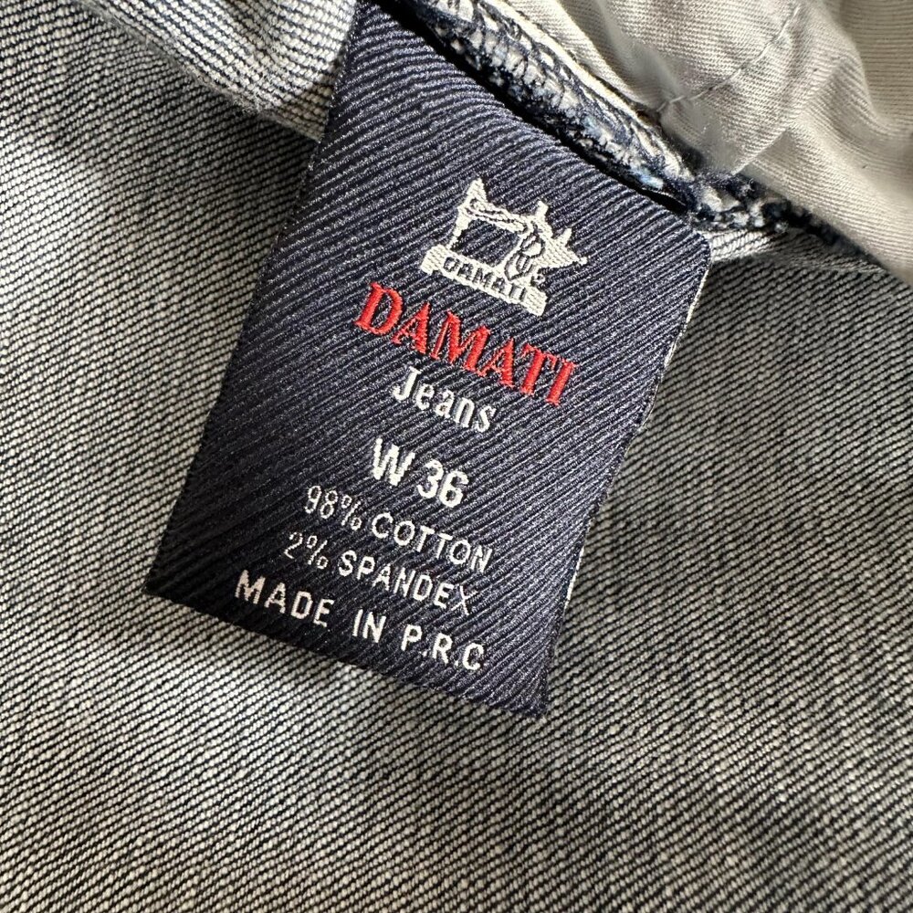 Damati Jeans Men Size W36 L29 Distressed Paint Cotton Blend Moto Biker EUC - Picture 8 of 12